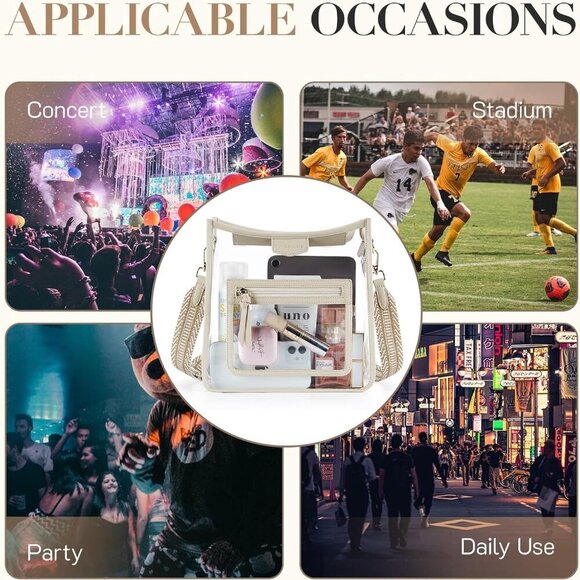 Clear Crossbody Bags for Women Stadium Approved Clear Purse for Concert Transpar - Picture 6 of 8